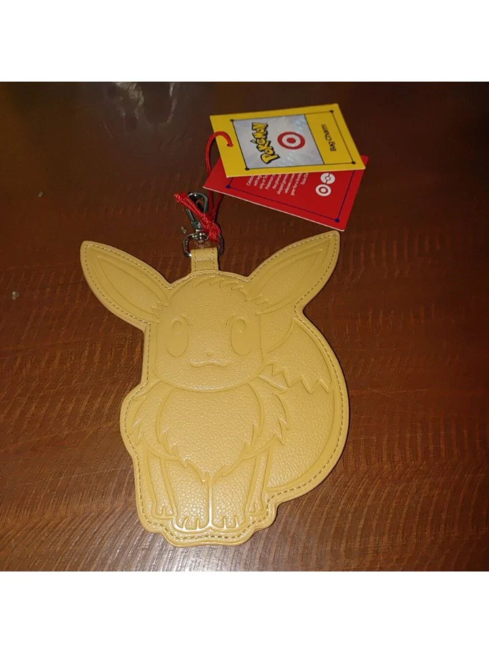 Pokémon X Eevee Bag Charm ID Holder Keychain Brown Faux Leather Limited Edition